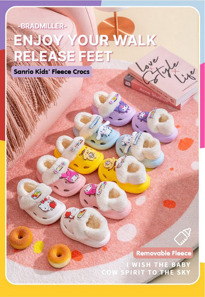 Sanrio Clogs Kids' Fleece Sandals (Removable Fleece)