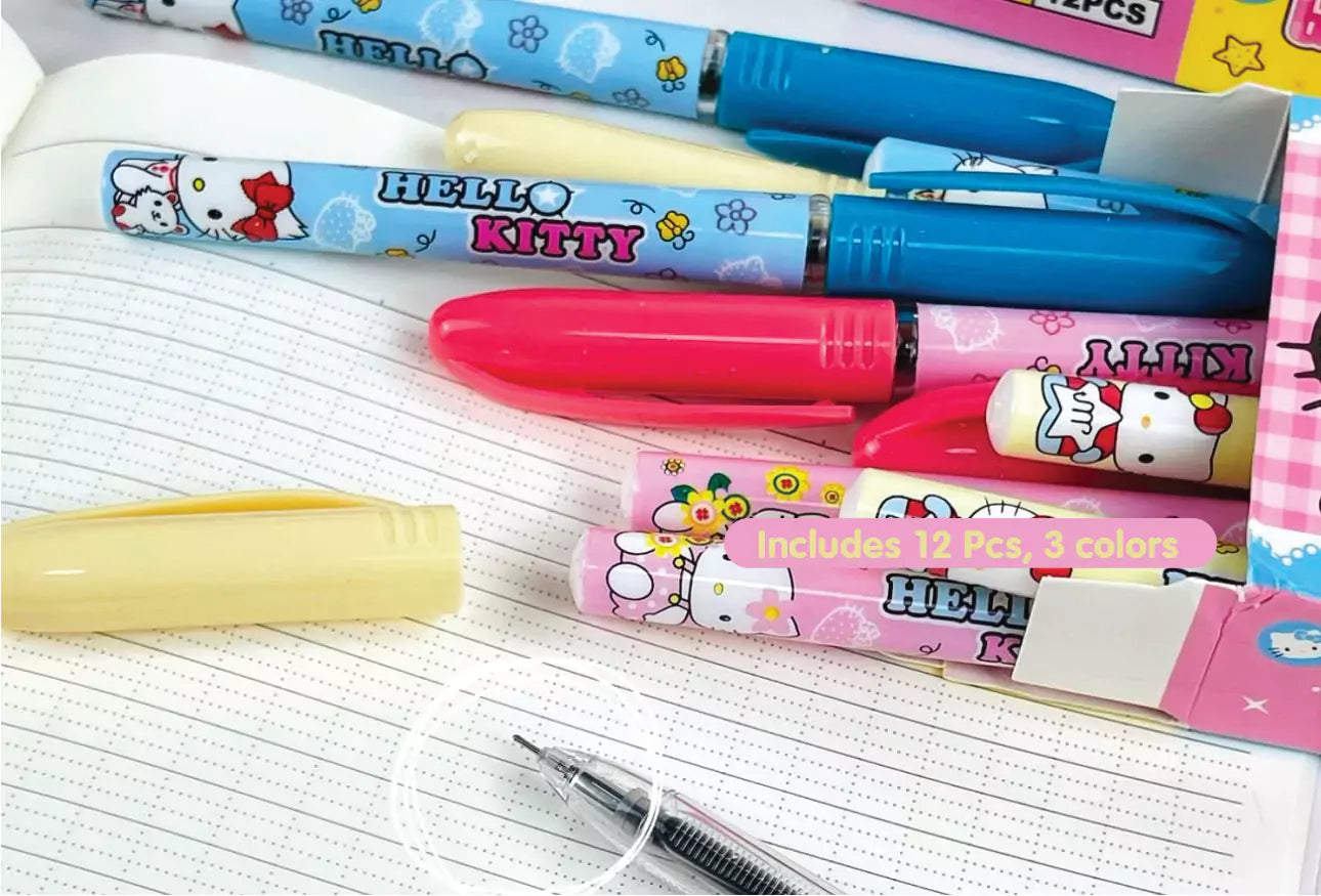 Hello Kitty Gell Pens Set (12 Pcs) – In Kawaii Shop