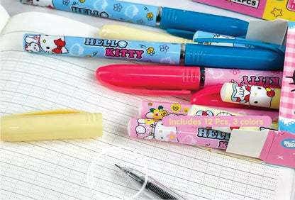 Hello Kitty Gell Pens Set (12 Pcs)