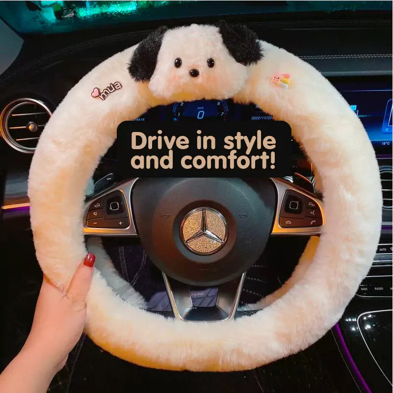 Pochacco Fluffy Steering Wheel Cover
