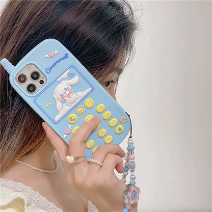 Cinnamoroll Y2K 3D Phone Case with Phone Charm