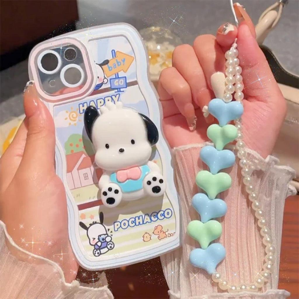 Pachacco Macaron Color Lovely Phone Case with Phone Charm - In Kawaii Shop
