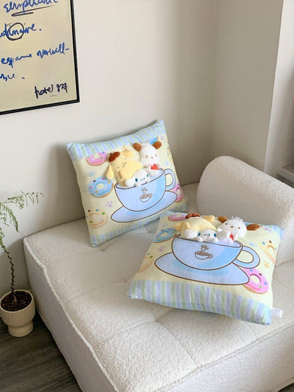 Sanrio 3D Puppy Coffee Cup Plush Pillow