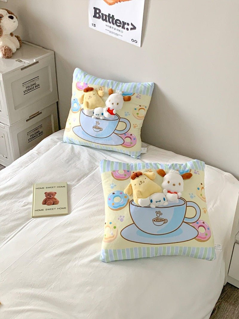 Sanrio 3D Puppy Coffee Cup Plush Pillow
