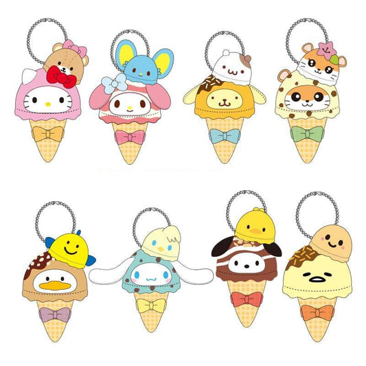 Sanrio Characters Ice Cream Plush Keychain - In Kawaii Shop