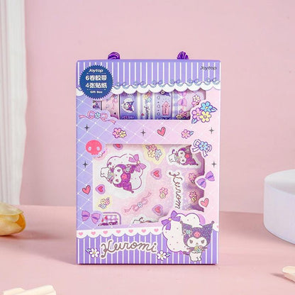 Sanrio Journal Gift Set 6 Rolls Washi Tapes & 8 Sheets Stickers -  Kawaiienvy – kawaiienvy