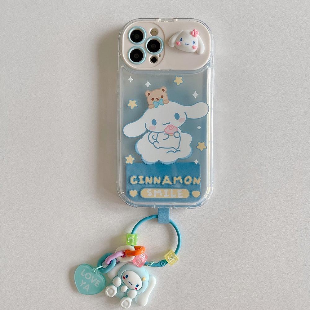 Sanrio Phone Case with Mirror & Dangle Charm - In Kawaii Shop